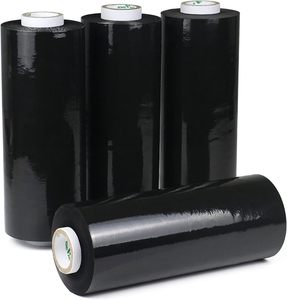 10" Black Stretch Wrap 950ft Stretch Cling Durable Adhering <b>Packing</b> <b>Moving</b> Packaging Heavy Duty Shrink Film Stretch Wrap - Product Image 1