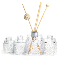 Bouteilles carrées en verre pour diffuseur d'arômes, 80ml, 90ml, 100ml, 200ml