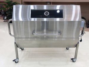 Barbecue portable en acier inoxydable de 1500 mm pour l'extérieur avec rôtissoire pour rôtir un cochon entier jusqu'à 60 <span class=keywords><strong>kg</strong></span>, agneau, broche, gaz et charbon de bois - Product Image 1