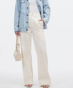 Nueva moda de alta calidad Casual Cowboy <span class=keywords><strong>Cargo</strong></span> pantalones blancos de cintura alta pantalones vaqueros sueltos para mujeres - Product Image 2