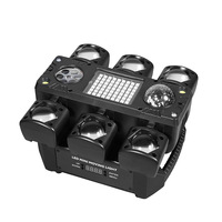 Luz de efecto móvil de 100W y 6 brazos con láser, estroboscópica, bola de cristal y wash, DMX512, activación por sonido, RGBW para DJ, discoteca, KTV y fiestas