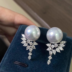 Orecchini a Perno Geometrici Simili a Perle per Donne, Eleganti Orecchini Scintillanti per Uso Quotidiano e Feste, Gioielli alla Moda - Product Image 3