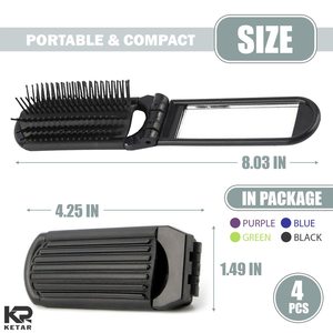 Mini peigne à cheveux portable de haute qualité miroir de poche à poils en nylon - Product Image 2