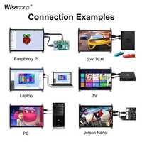 Monitor Portabel 7 Inci IPS 1024*600 Layar Sentuh Kecerahan Tinggi 500 Nits Modul Layar LCD IPS TFT untuk Raspberry Pi Laptop
