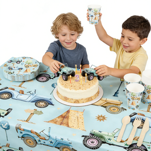 DAMAI - Vajilla para Fiestas Infantiles con Temática de Camiones, Incluye Platos, Vasos y Servilletas de Papel, para 8 Personas - Product Image 2