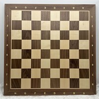 Échiquier de luxe en bois de noyer avec notation, dimensions 540x540x15mm, carrés de 58x58mm