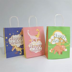 16*8*22cm Eco Friendly <b>Cheap</b> Price Happy Birthday Animal Print Gift Paper Bags With Cartoon Theme - Product Image 4