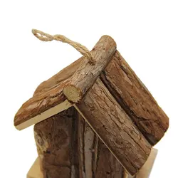 מודרני טבעי בחוץ hideout עץ ציפור כלוב דפוס רבייה מלא עם קן ציפור עץ - Product Image 3