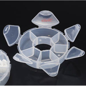 6 Compartment Portable Pillbox Round Mini Medicine Box With Partitions For Daily Use - Product Image 3
