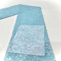 Robes de mariée pour femmes en tissu de base 100% polyester avec dentelle brodée, sequins et perles tubulaires, broderie non tissée, maille, textiles de maison, sac