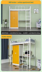 <span class=keywords><strong>Lit</strong></span> <span class=keywords><strong>superposé</strong></span> en acier moderne pour dortoir universitaire, <span class=keywords><strong>lit</strong></span> mezzanine en acier pour appartement étudiant, armoire, bureau et casier économiques - Product Image 2