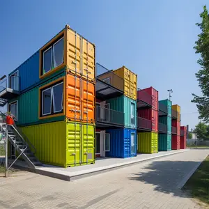 豪华折叠20英尺现代便携式预制螺栓折叠易组装casas模块折叠生活和办公容器屋