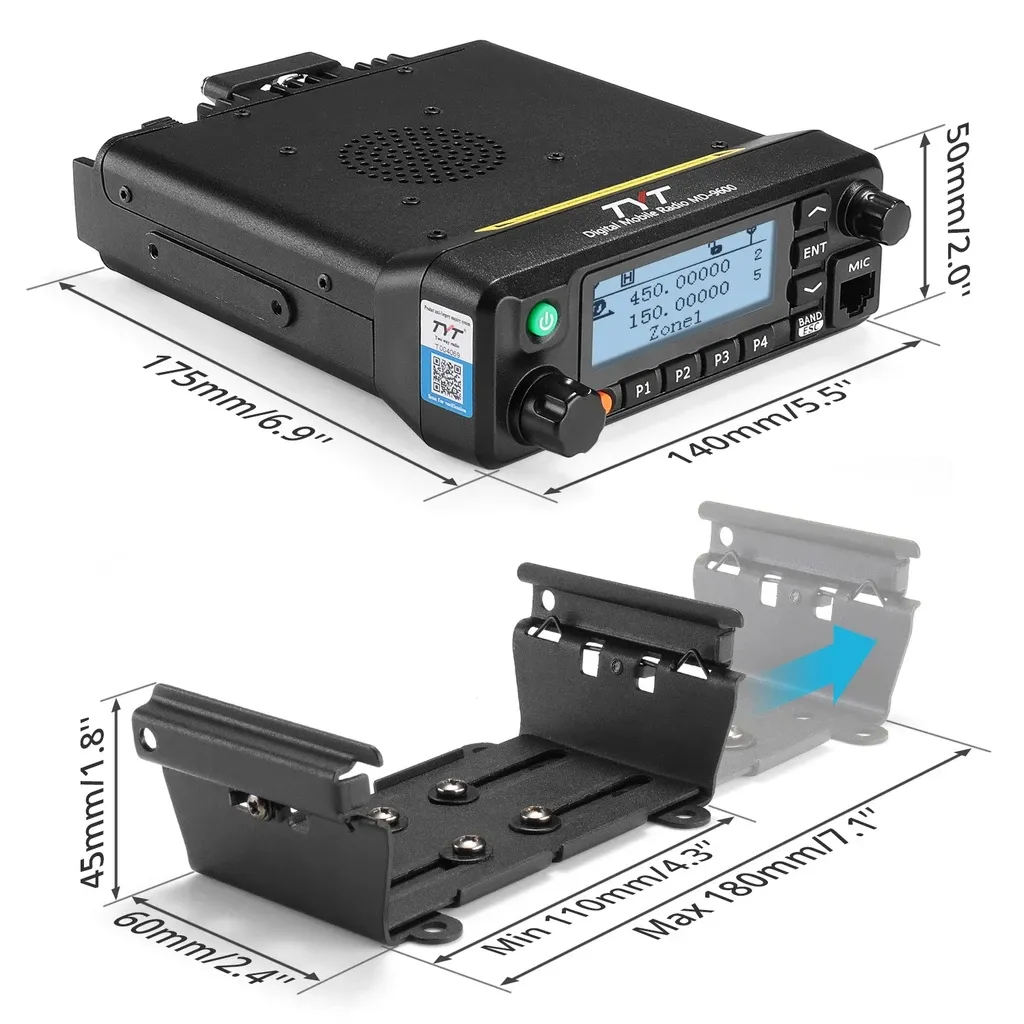 TYT MD-9600 dmr راديو المزدوج الفرقة ، العرض المزدوج ، المزدوج الاحتياطية 3000 قنوات 50w انتاج الطاقة راديو المحمول