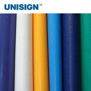 Unisign 610 650 700 750 900 GSM nhựa PVC tráng bạt trong cuộn không thấm nước PVC vải bạt cho lều xe tải Bìa