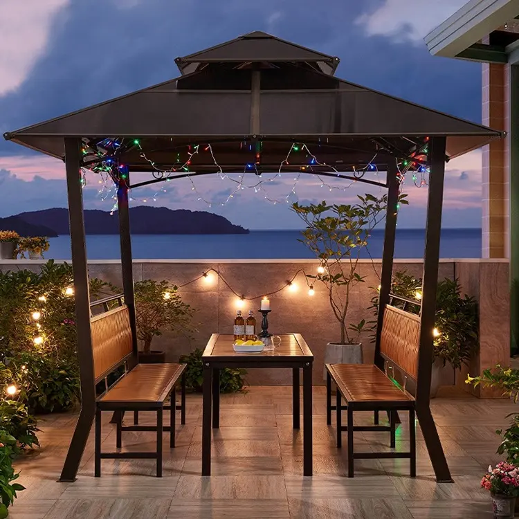Gazebo da tetto impermeabile in alluminio 3m per mobili da esterno per giardino fornitura produttore offerte speciali kit gazebo