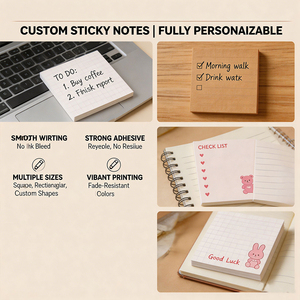 กระดาษโน้ตแบบมีกาวในตัว SK Custom คุณภาพพรีเมียม พร้อมตัวเลือกการออกแบบ สำหรับสำนักงานและอุปกรณ์การเรียน - Product Image 3