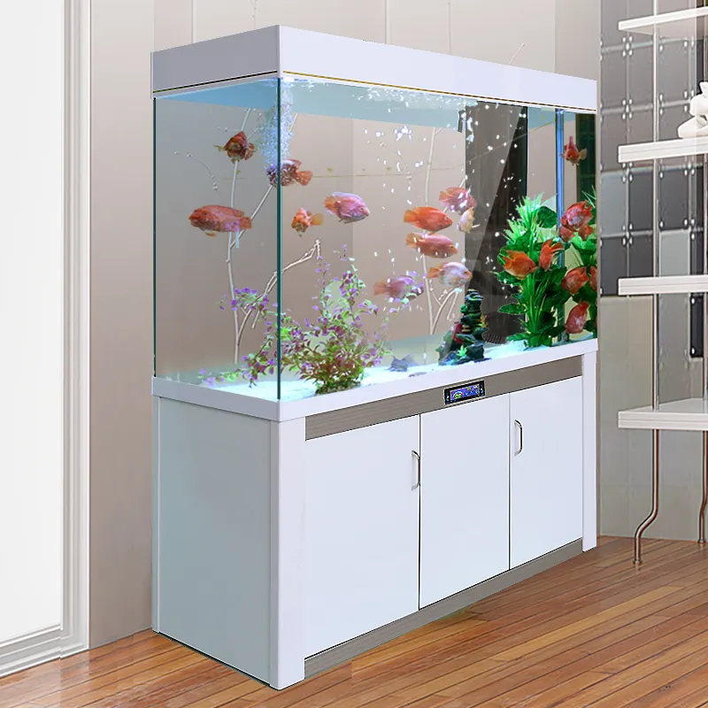 Arowana-tanque de peces de vidrio grande, accesorios de pecera ecológica, armario de vidrio, muebles de acuario
