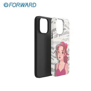 3D Sublimation 2 in 1 Coated Phone Case PET Coated Tough Blank Mobile Cover For Iphone 14 13 12 Pro Max
