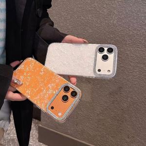 เค<span class=keywords><strong>ส</strong></span>โทรศัพท์แฟชั่นลายหินอ่อนกรอบกล้องเพชรสำหรับ iPhone 17 16 15 14 PRO MAX - Product Image 2