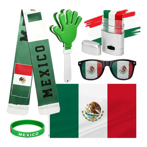 Kit de Fiesta para Fanáticos de México, Set de 6 Piezas con Bufanda, Bandera, Gafas y Accesorios para la Celebración de la Copa Mundial - Product Image 1