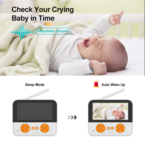 Monitor para Bebés de 5 Pulgadas, Conexión Inalámbrica de 2.4G, Cámara para Bebés, Programación de Alimentación, Monitoreo de Temperatura, Música Relajante Infrarroja - Product Image 2