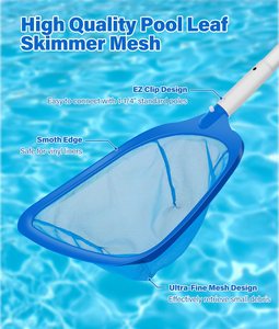 4-in-1 Deluxe <span class=keywords><strong>Pool</strong></span>-Reinigungsset 10 Fuß Verstellbare Stange 13,4'' Feinmaschiges Skimmer-Netz 17,3'' Schwimmbadbürste Zusätzliche Bürsten CN - Product Image 3