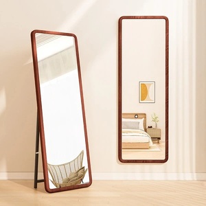 Gỗ rắn nhà tường treo phong cách retro mặc quần áo gương tiên tiến cảm giác sàn gương thực paulownia đầy đủ chiều dài gương - Product Image 3