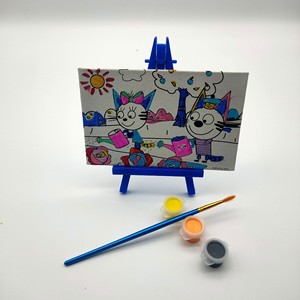 Children's Watercolor Cartoon Animal Drawing <b>Board</b> <b>Puzzle</b> Portable Canvas Painting <b>Board</b> for Kids 4.5 Inch DIY Crafts - Product Image 4