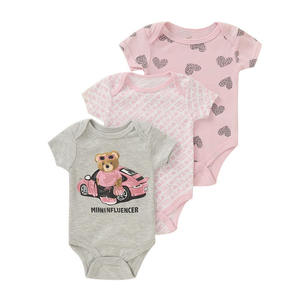 ชุดรอมเปอร์เด็กทารกสไตล์เกาหลีฤดูร้อน ผ้าฝ้าย 100% แบบยูนิเซ็กซ์ ลายพิมพ์แฟชั่นใหม่ ชุดคลุมแขนสั้นแบบเสื้อยืด พร้อมหมวก - Product Image 4