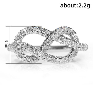 Knotted Cross <b>Crystal</b> Pave <b>Ring</b> for Women Minimalist Elegant Fashion Daily Accessories - Product Image 5
