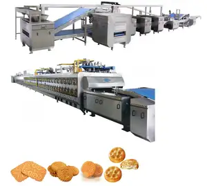 Model-1200 Capacity1500kgs/h tam otomatik sert ve yumuşak ve çerez bisküvi üretim hattı ile melezleri gaz tüneli fırın