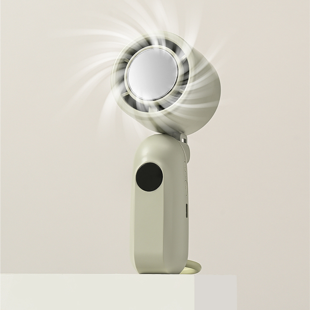 Summer air Cooling High Speed Turbo Fan Rechargeable Battery USB Portable Handy Fan Digital Display Folding Mini Handheld Fan