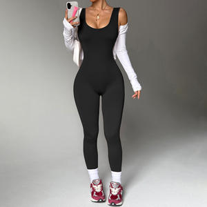 Combinaison <span class=keywords><strong>de</strong></span> yoga pour <span class=keywords><strong>femme</strong></span> Mu Yao Foreign Trade Beauty Back, dos en V, taille haute, effet galbant, sans couture, respirante et anti-transpiration - Product Image 4