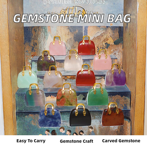 Novedad: Mini Bolso de Cristal Tallado con Piedras Preciosas, Collar con Forma de Bolsillo, Artesanía Curativa con Piedras Semipreciosas - Product Image 2