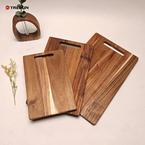 Planche à découper en bois massif d'acacia avec poignée, planche à découper portable, double face, plateau alimentaire prêt pour la restauration, épaisseur 2 cm - Product Image 2