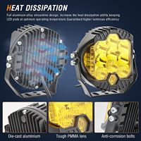 Nouvelle barre lumineuse de travail LED Shinemien 7 pouces Amber Side Shooter, étanche IP67, 10-30V DC, compatible universellement avec toutes les voitures