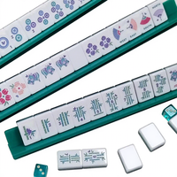 Mahjong en acrylique triple couche, gravure papillon, design artistique personnalisé, directement de l'usine, pour divertissement familial