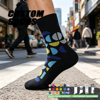 Chaussettes amusantes de haute qualité pour hommes, confortables, avec logo personnalisé, en coton, design jacquard tendance