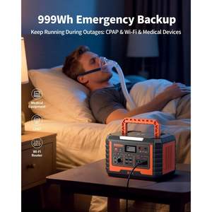 Station d'alimentation portable EBL 1000W, générateur solaire 999Wh, charge AC/induction sans fil 2000W en crête, sortie USB-C 60W, batterie au lithium - Product Image 3