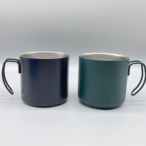 Taza de camping al por mayor de 12 oz con asa de alambre de acero, taza de acero inoxidable 304 con tapa de plástico, taza portátil para café y agua, térmica para bebidas frías - Product Image 3
