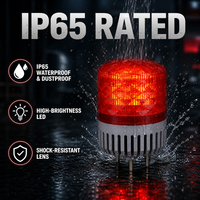 Lampu Peringatan Mesin Perkakas 70mm Lampu Rotating Beacon Alarm LED Lampu Sinyal Berkedip Dengan Buzzer Desibel Tinggi 12V 24V 220V