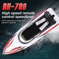 Barco de Control Remoto Eléctrico de Alta Velocidad a 2.4GHZ, Resistente al Agua, con Luz LED, Juguete Acuático para Niños, en Oferta
