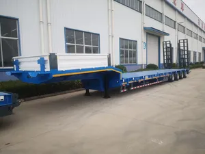 80 Tons 2 3 4 Axle Heavy Machine Transport Hydraulic Detachable Container Shipping Gooseneck Lowbed Semi Trailer For Sal