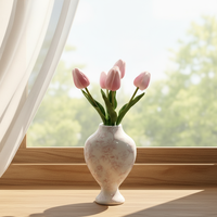 Susunan Bunga Tulip Buatan Tangan Berkualitas Tinggi dari PE, Tanaman Pot Bonsai Ramah Lingkungan untuk Pernikahan dan Hari Ibu