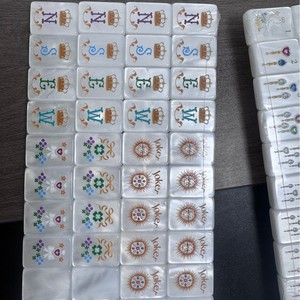 Pearl Finish Luxury Acrylic Mahjong Tiles with Folding Legs Portable Custom Pattern Game Pieces for Casino <b>Entertainment</b> - Product Image 3