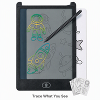 Tablette de Dessin LCD Transparente 8,5 Pouces pour Enfants avec 4 Cartes pour la Salle de Classe
