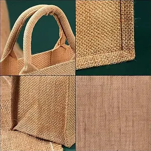 Großhandel Packung Bürdel-Jute-Tote-Beutel Großhandel X-große Strand-Tote-Beutel mit Innenziegeltasche und Griffen