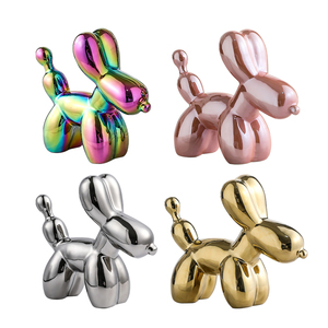 Statue de <span class=keywords><strong>chien</strong></span> en céramique de petite taille, style Art déco moderne, électro-plaquée, argent, or, rose, logo personnalisé pour le salon, la salle à manger, la maison - Product Image 3