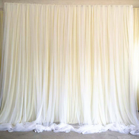 Rideau de toile de fond élégant en maille avec tissu transparent doux pour la décoration de fête d'événement de mariage facile à installer et réutilisable