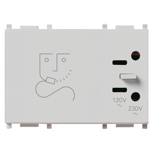 Antibacterial Razor <b>Socket</b> 230V 120V Dual Voltage Wall Outlet for <b>Bathroom</b> Use - Product Image 1